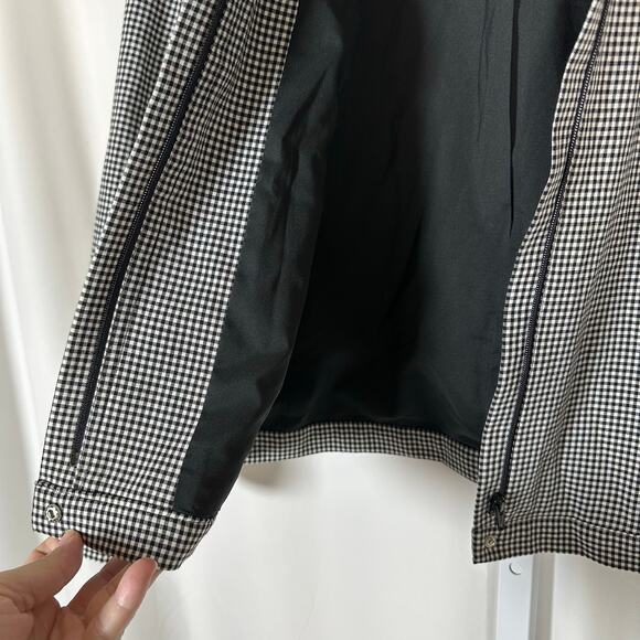 Talbots Black White Check Gingham Zip Jacket Sz 2P Petite Preppy Academia Office - Picture 4 of 10